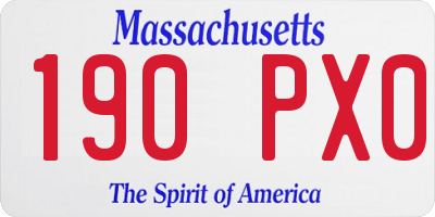 MA license plate 190PX0