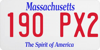 MA license plate 190PX2