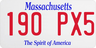 MA license plate 190PX5