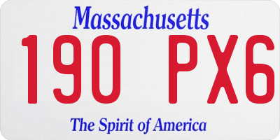 MA license plate 190PX6