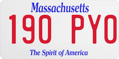 MA license plate 190PY0