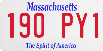 MA license plate 190PY1
