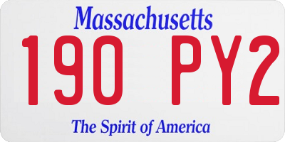 MA license plate 190PY2