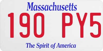 MA license plate 190PY5