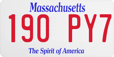 MA license plate 190PY7