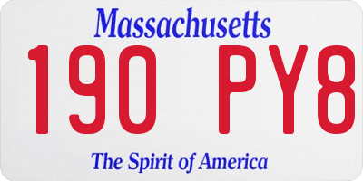 MA license plate 190PY8