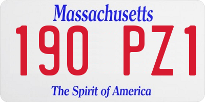 MA license plate 190PZ1
