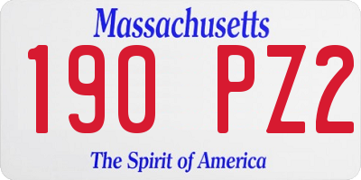 MA license plate 190PZ2