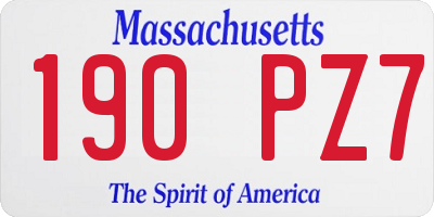 MA license plate 190PZ7