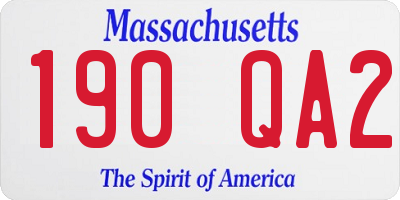 MA license plate 190QA2