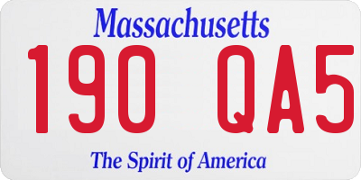 MA license plate 190QA5