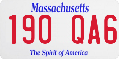 MA license plate 190QA6