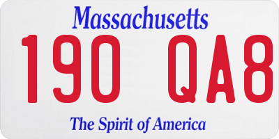 MA license plate 190QA8