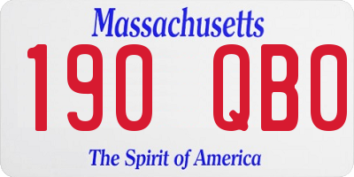 MA license plate 190QB0