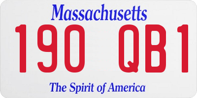 MA license plate 190QB1