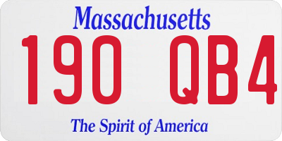 MA license plate 190QB4