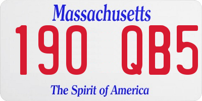 MA license plate 190QB5