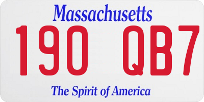MA license plate 190QB7