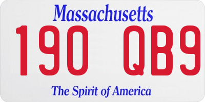 MA license plate 190QB9