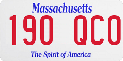 MA license plate 190QC0