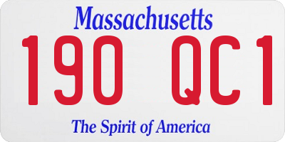 MA license plate 190QC1