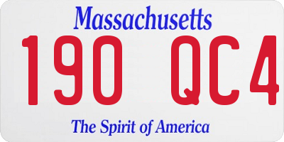 MA license plate 190QC4