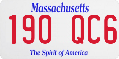 MA license plate 190QC6