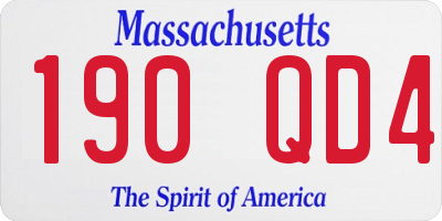 MA license plate 190QD4