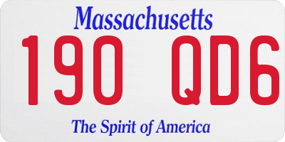 MA license plate 190QD6