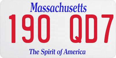 MA license plate 190QD7