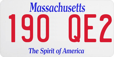 MA license plate 190QE2