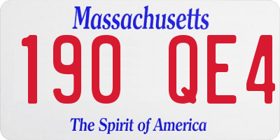 MA license plate 190QE4