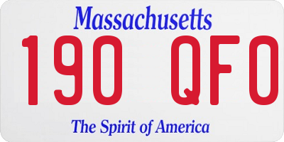 MA license plate 190QF0