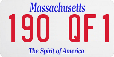 MA license plate 190QF1