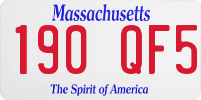 MA license plate 190QF5