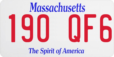 MA license plate 190QF6