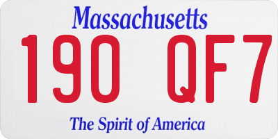 MA license plate 190QF7