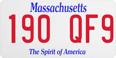 MA license plate 190QF9