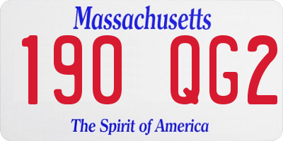 MA license plate 190QG2