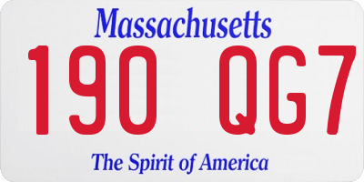 MA license plate 190QG7
