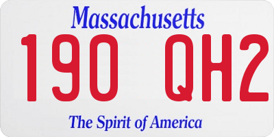 MA license plate 190QH2
