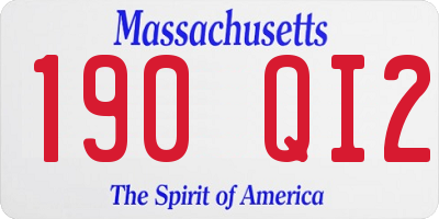 MA license plate 190QI2