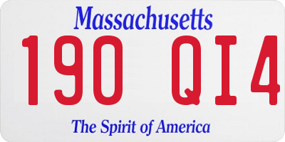 MA license plate 190QI4