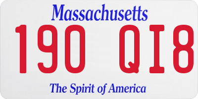 MA license plate 190QI8