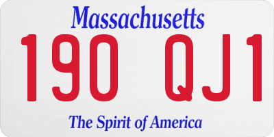 MA license plate 190QJ1