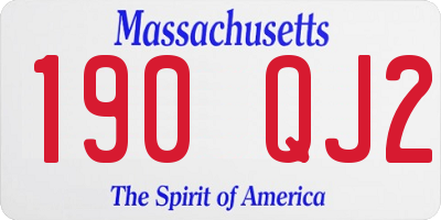 MA license plate 190QJ2