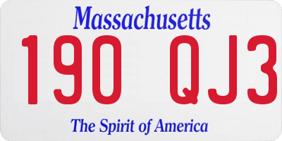 MA license plate 190QJ3