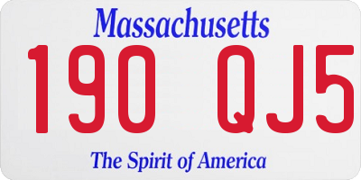 MA license plate 190QJ5