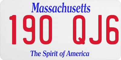 MA license plate 190QJ6