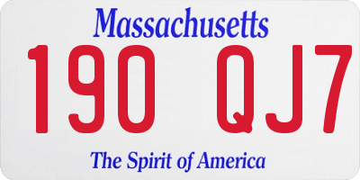 MA license plate 190QJ7